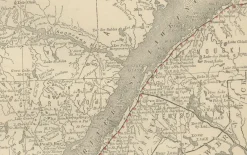 Pamono Antique Railroad Map of Quebec, 1888><noscript><img width=