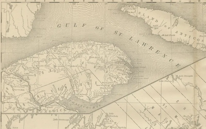 Pamono Antique Railroad Map of Quebec, 1888> Wall Decor