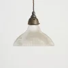Pamono Antique Reclaimed Glass Pendant Light from Holophane, 1950s> Ceiling Lights