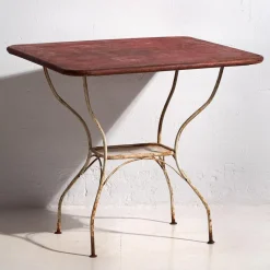 Pamono Antique Red Terrace Table, 1920s> Garden Tables