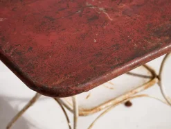 Pamono Antique Red Terrace Table, 1920s><noscript><img width=