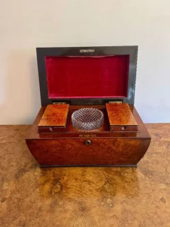 Hot Pamono Antique Regency Burr Walnut Tea Caddy, 1810