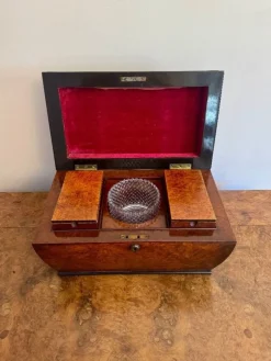 Hot Pamono Antique Regency Burr Walnut Tea Caddy, 1810