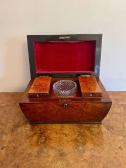 Hot Pamono Antique Regency Burr Walnut Tea Caddy, 1810