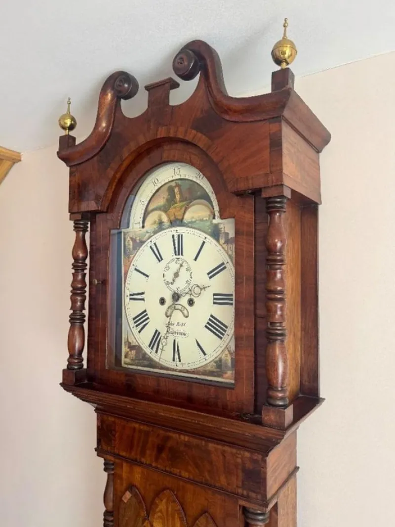 New Pamono Antique Regency Inlaid Mahogany Longcase Clock, 1800