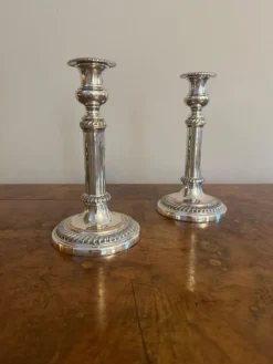 Online Pamono Antique Regency Telescopic Sheffield Plated Candlesticks, 1830, Set of 2