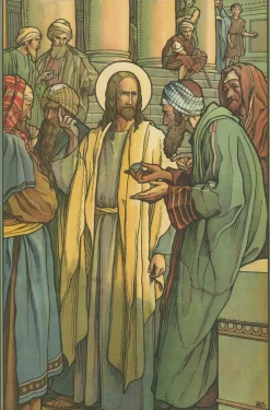 Pamono Antique Religion Illustration of the Tribute Money, 1913, Print><noscript><img width=