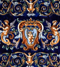 Discount Pamono Antique Renaissance Style Tray and Vases in Gien Earthenware, Set of 3