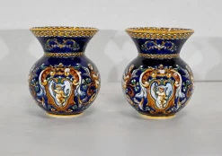 Discount Pamono Antique Renaissance Style Tray and Vases in Gien Earthenware, Set of 3