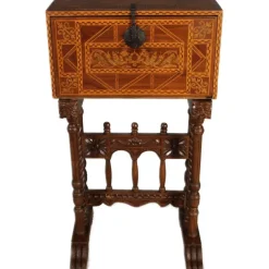 Pamono Antique Renaissance Style Cabinet Secretary in Oak and Walnut, Spain, 19th Century> Secretaires