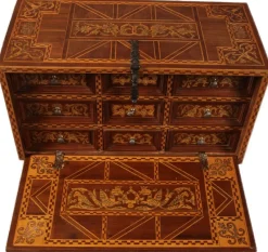 Pamono Antique Renaissance Style Cabinet Secretary in Oak and Walnut, Spain, 19th Century><noscript><img width=
