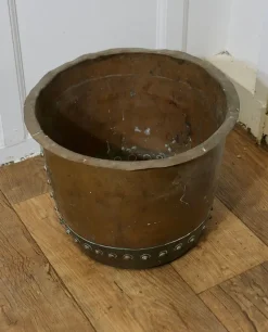 Pamono Antique Riveted Copper Planter, 1890s><noscript><img width=