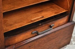 Pamono Antique Roller Door Cabinet in Oak, 1890s><noscript><img width=