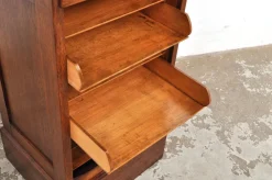 Pamono Antique Roller Door Cabinet in Oak, 1890s><noscript><img width=