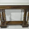 New Pamono Antique Rosewood Console Table with Brass Inlays and Carrara Marble Top, Mid-19th Century