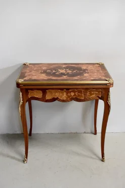 Pamono Antique Rosewood Game Table><noscript><img width=