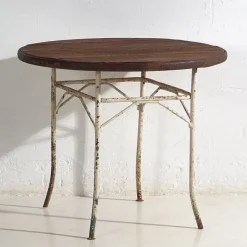 Outlet Pamono Antique Round Metal Outdoor Table, France, 1900s