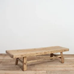 Pamono Antique Rustic Elm Coffee Table, 1920s><noscript><img width=