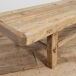 Pamono Antique Rustic Elm Coffee Table, 1920s><noscript><img width=
