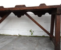 Pamono Antique Rustic Oak Bench, 1800s><noscript><img width=