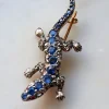 Hot Pamono Antique Sapphire Lizard Brooch