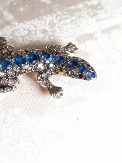 Hot Pamono Antique Sapphire Lizard Brooch