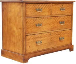 Pamono Antique Satin Walnut Chest of Drawers, 19th Century><noscript><img width=