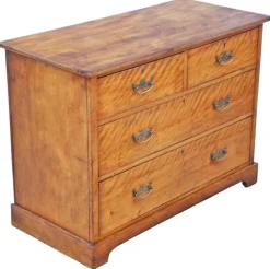 Pamono Antique Satin Walnut Chest of Drawers, 19th Century><noscript><img width=