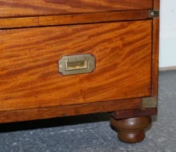 New Pamono Antique Satinwood Military Campaign Chest of Drawers, 1800s