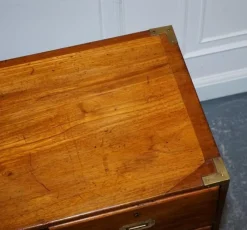New Pamono Antique Satinwood Military Campaign Chest of Drawers, 1800s