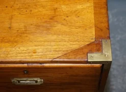 New Pamono Antique Satinwood Military Campaign Chest of Drawers, 1800s