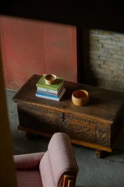 Pamono Antique Scandinavian Folk Art Oak Chest with Carved Panels, 1764><noscript><img width=