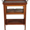Pamono Antique Serving Trolley with Automatic Pull-Out Removable Tray in Mahoganyy 1900s> Serving Bar Carts & Trolleys
