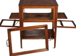 Pamono Antique Serving Trolley with Automatic Pull-Out Removable Tray in Mahoganyy 1900s><noscript><img width=