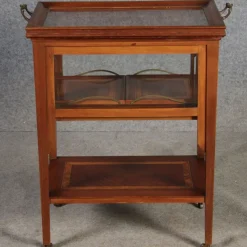 Pamono Antique Serving Trolley with Automatic Pull-Out Removable Tray in Mahoganyy 1900s><noscript><img width=