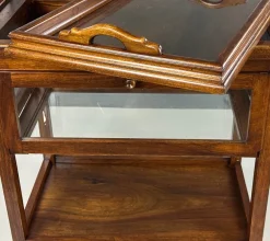 Sale Pamono Antique Serving Trolley with Folding Side Panels and Removable Tray, 1920s