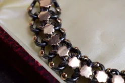 Pamono Antique Silver and Rose Gold Link Bracelet, 1890s><noscript><img width=