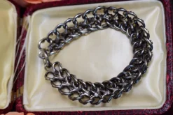 Pamono Antique Silver and Rose Gold Link Bracelet, 1890s><noscript><img width=
