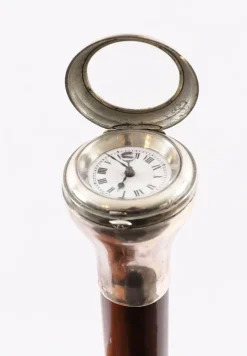Pamono Antique Silver and Snakewood Watch Opera Cane, 1800s><noscript><img width=