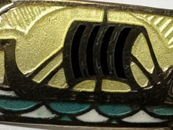 Pamono Antique Silver Gilt and Enamel Viking Ship Brooch by Gustav Gaudernack, 19th Century><noscript><img width=