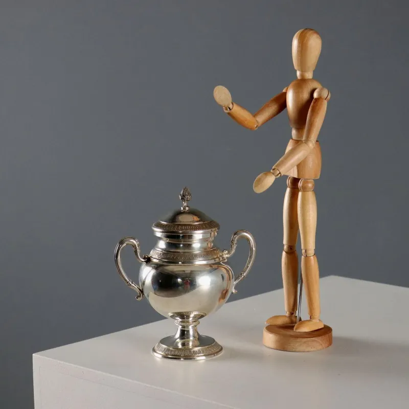Pamono Antique Silver Sugar Bowl, Italy, 20th Century> Coffee & Tea Service