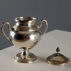 Pamono Antique Silver Sugar Bowl, Italy, 20th Century><noscript><img width=