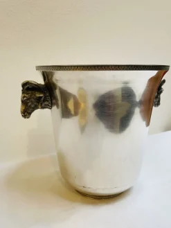 Pamono Antique Silver-Plated Champagne Cooler with Handles, 1930s><noscript><img width=