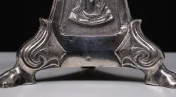 Pamono Antique Silver-Plated Church Candleholders, France, 1850s, Set of 2