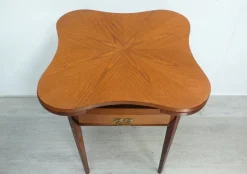 Pamono Antique Small Game Table and Tea Table in Oak Wood, 1900s