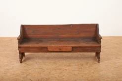 Pamono Antique Solid Wood Bench with Small Drawer> Benches