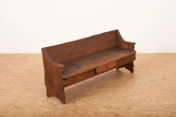 Pamono Antique Solid Wood Bench with Small Drawer><noscript><img width=