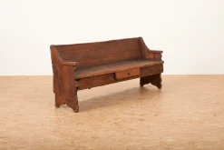 Pamono Antique Solid Wood Bench with Small Drawer><noscript><img width=