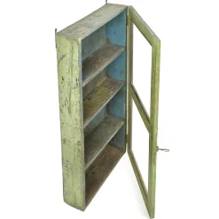 Pamono Antique Solid Wood Wall Display Case with Green Patina> Shelves & Wall Units