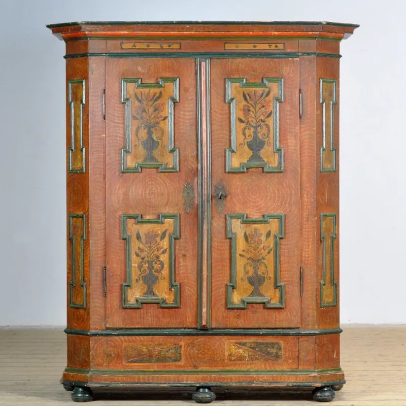 Sale Pamono Antique South German Folk Art Hand-Painted Armoire, 1807